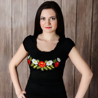Embroidered t-shirt "Quilling with Flowers"